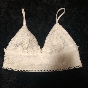 White shein lace crop top